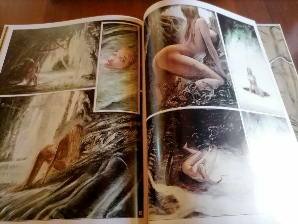 Double planche de la BD érotique Nagarya (tome 1), Aux premiers temps, Riverstone, éditions CAP