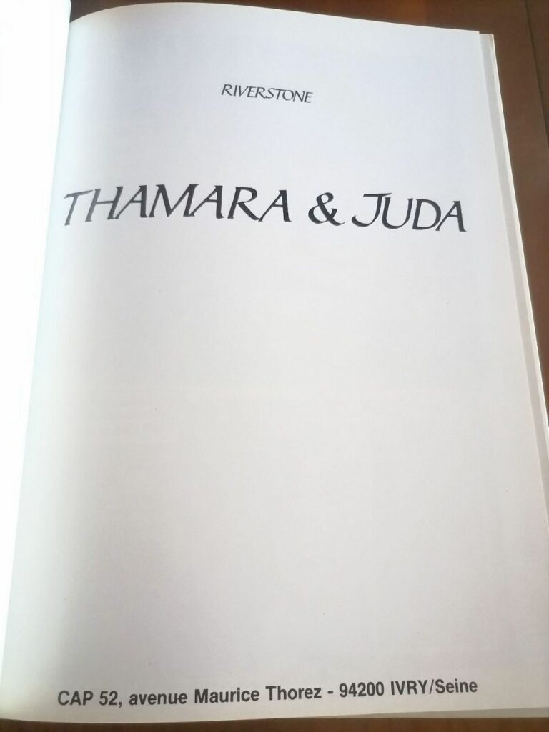 Page de titre de la BD érotique Thamara et Juda, par Riverstone, éditions CAP