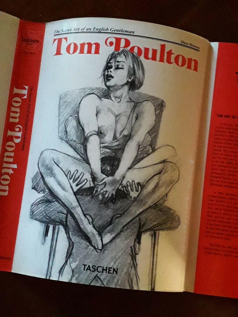 Jaquette de livre de dessins érotiques de Tom Poulton The Secret Art of an English Gentleman, aux éditions Taschen