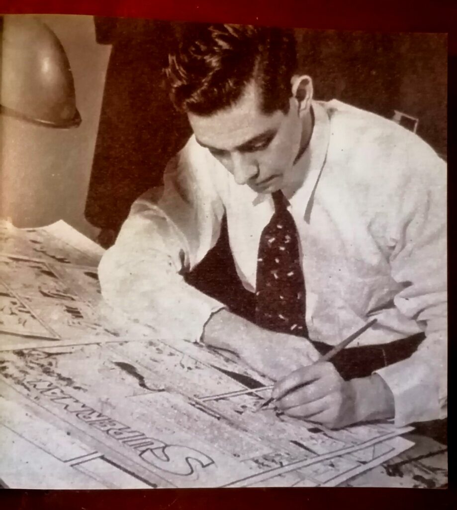 Joe Shuster travaillant sur Superman