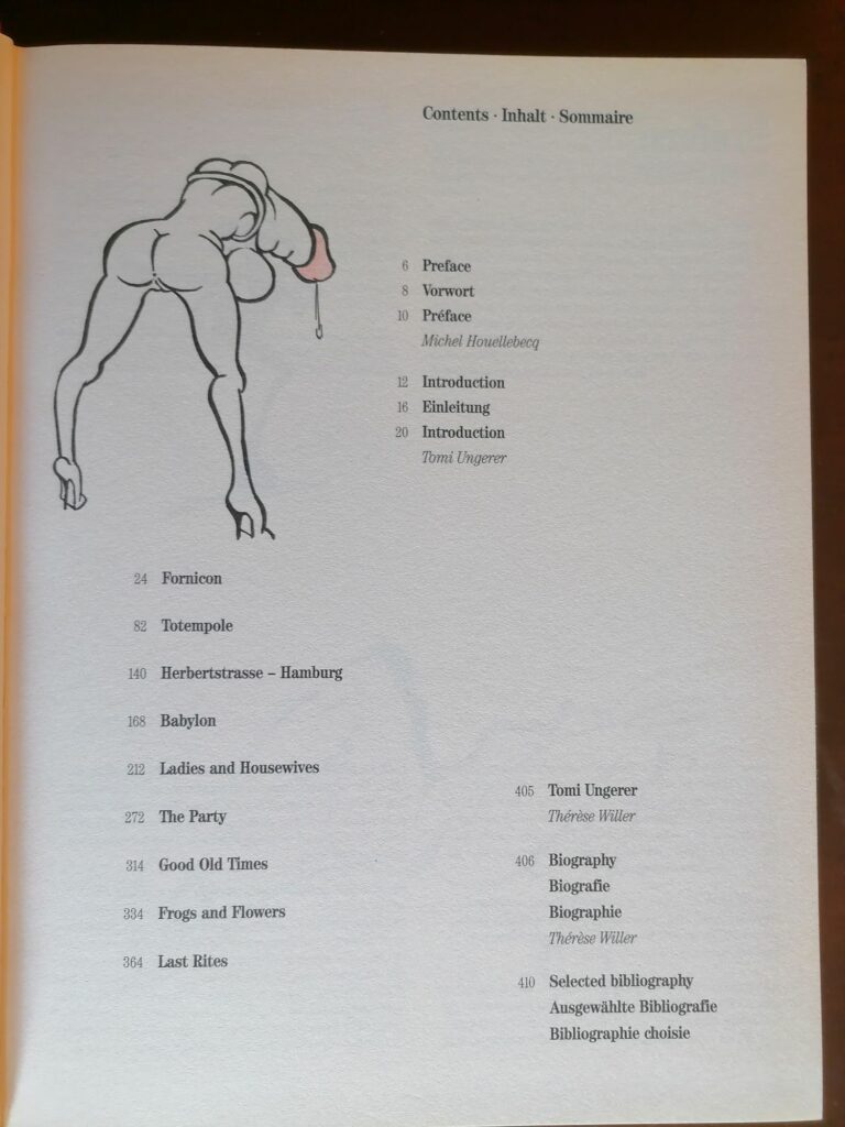 Sommaire du livre érotique Erotoscope de Tomi Ungerer