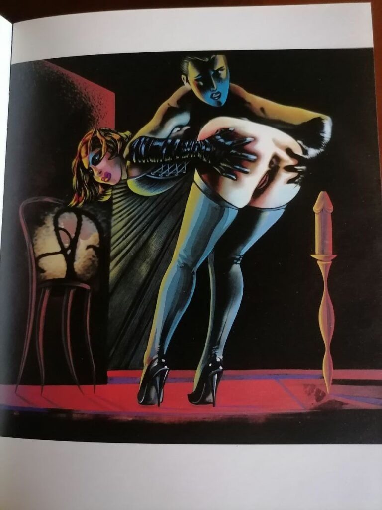 Dessin fétichiste et érotique extrait du livre Défense d'ouvrir, de Mirka Lugosi et Gilles Berquet, aux éditions Astarté