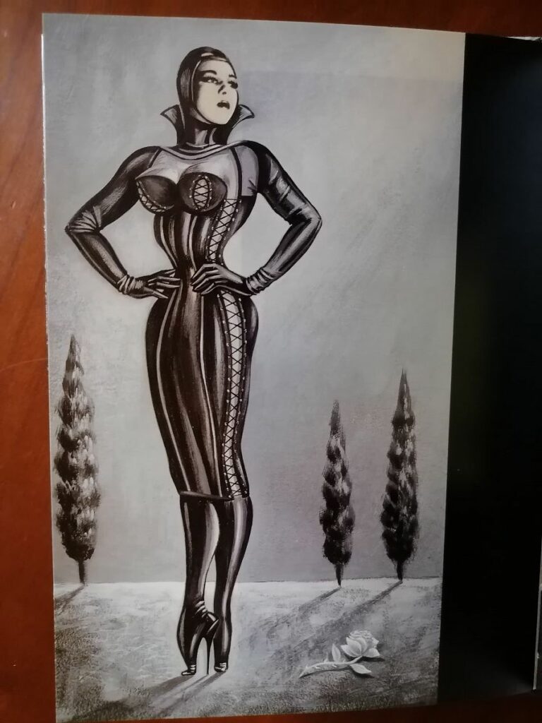 Dessin fétichiste et érotique extrait du livre Défense d'ouvrir, de Mirka Lugosi et Gilles Berquet, aux éditions Astarté