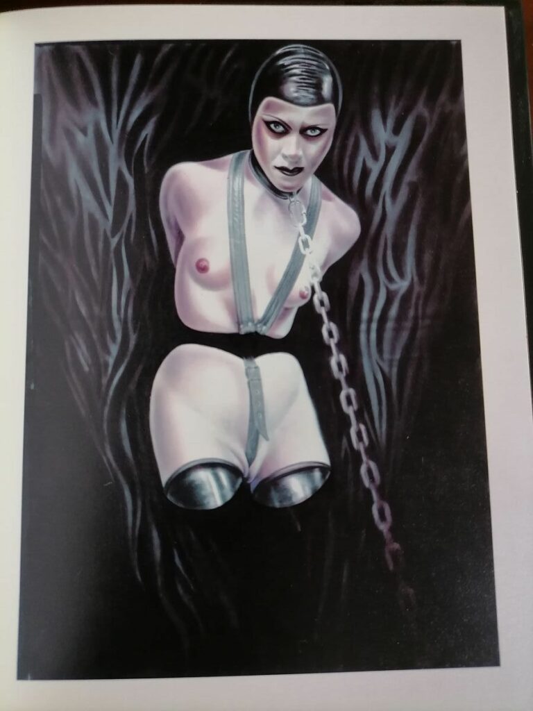 Dessin fétichiste et érotique extrait du livre Défense d'ouvrir, de Mirka Lugosi et Gilles Berquet, aux éditions Astarté