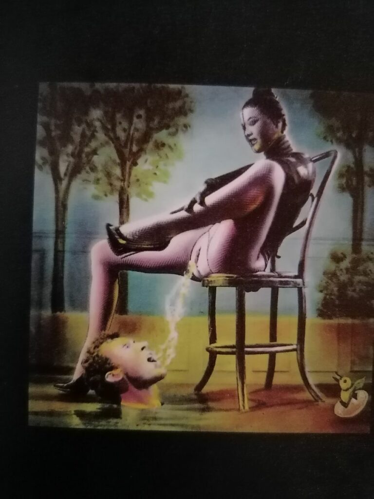 Dessin fétichiste et érotique extrait du livre Défense d'ouvrir, de Mirka Lugosi et Gilles Berquet, aux éditions Astarté