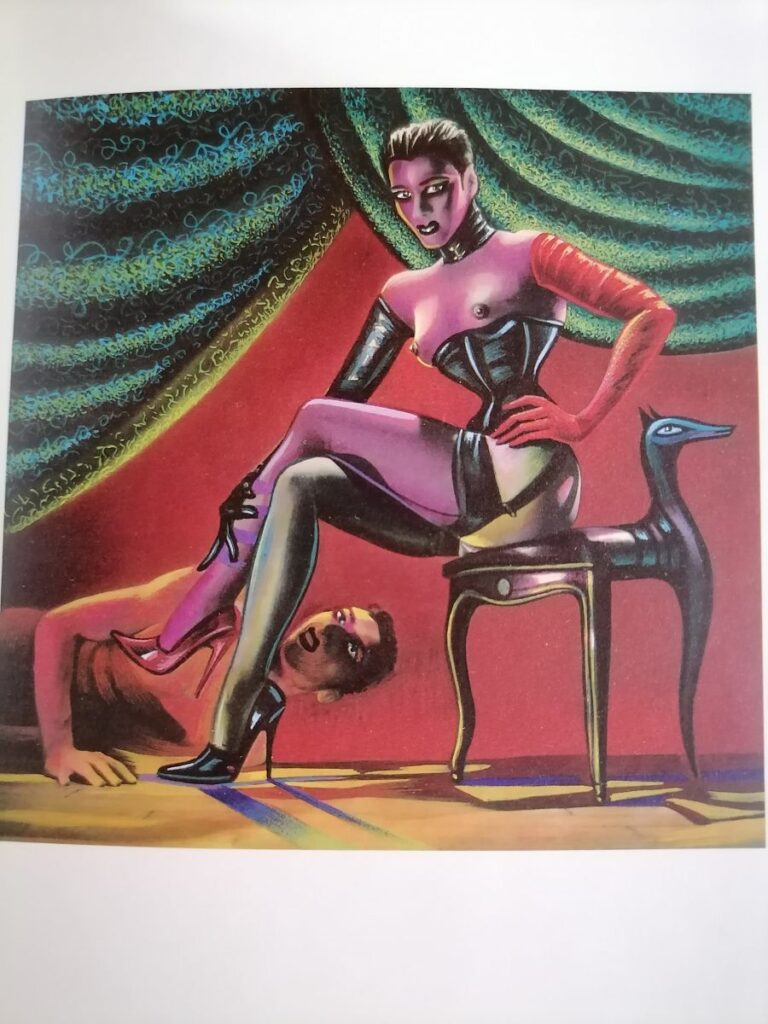 Dessin fétichiste et érotique extrait du livre Défense d'ouvrir, de Mirka Lugosi et Gilles Berquet, aux éditions Astarté