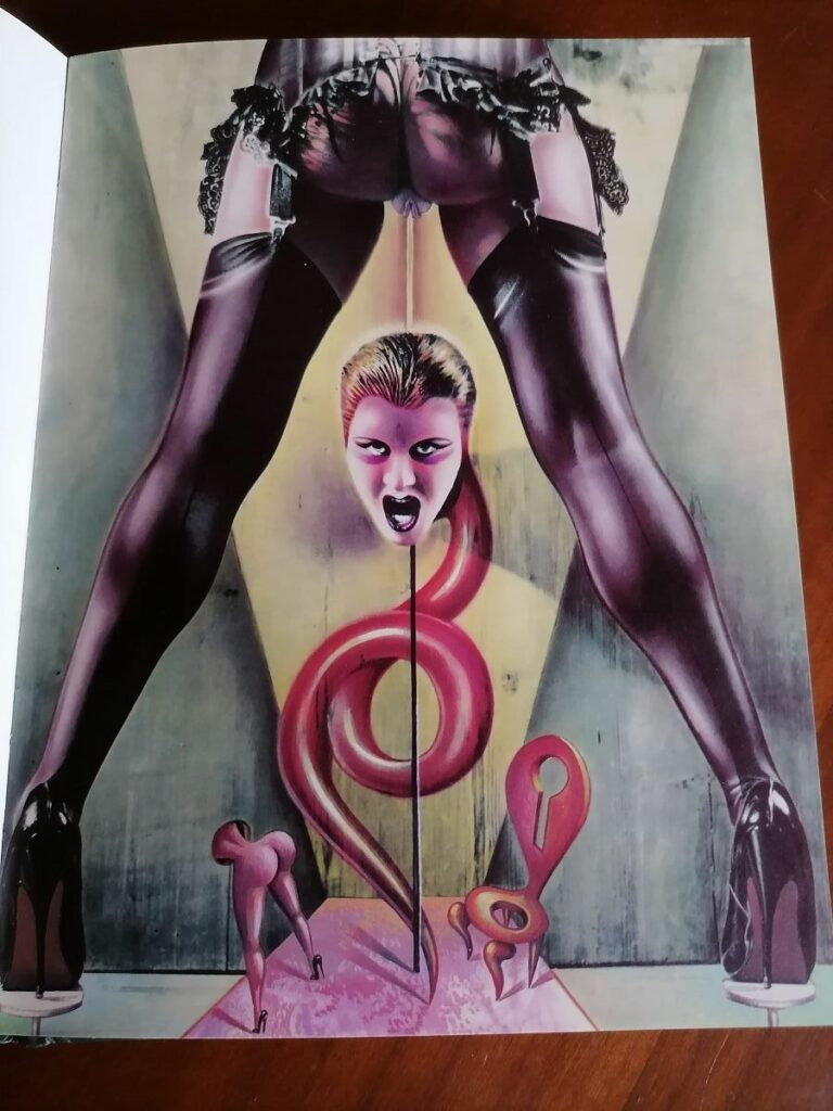 Dessin fétichiste et érotique extrait du livre Défense d'ouvrir, de Mirka Lugosi et Gilles Berquet, aux éditions Astarté