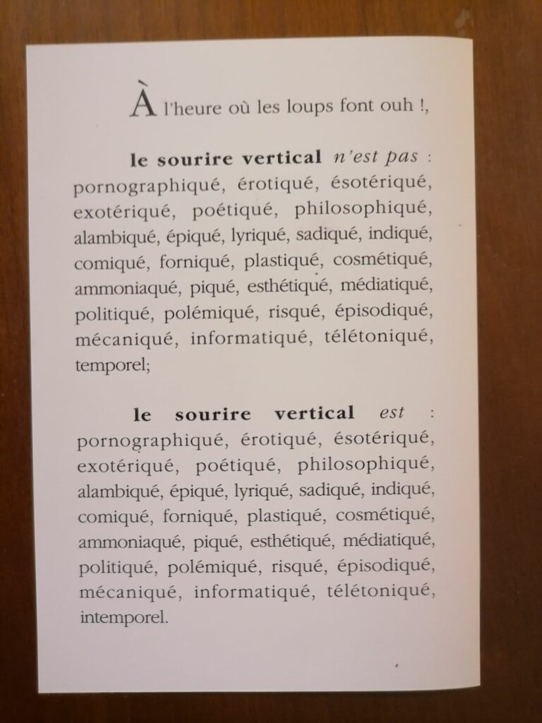 Carte d'abonnement à la revue érotique le Sourire vertical, éditions Jean-Pierre Faur