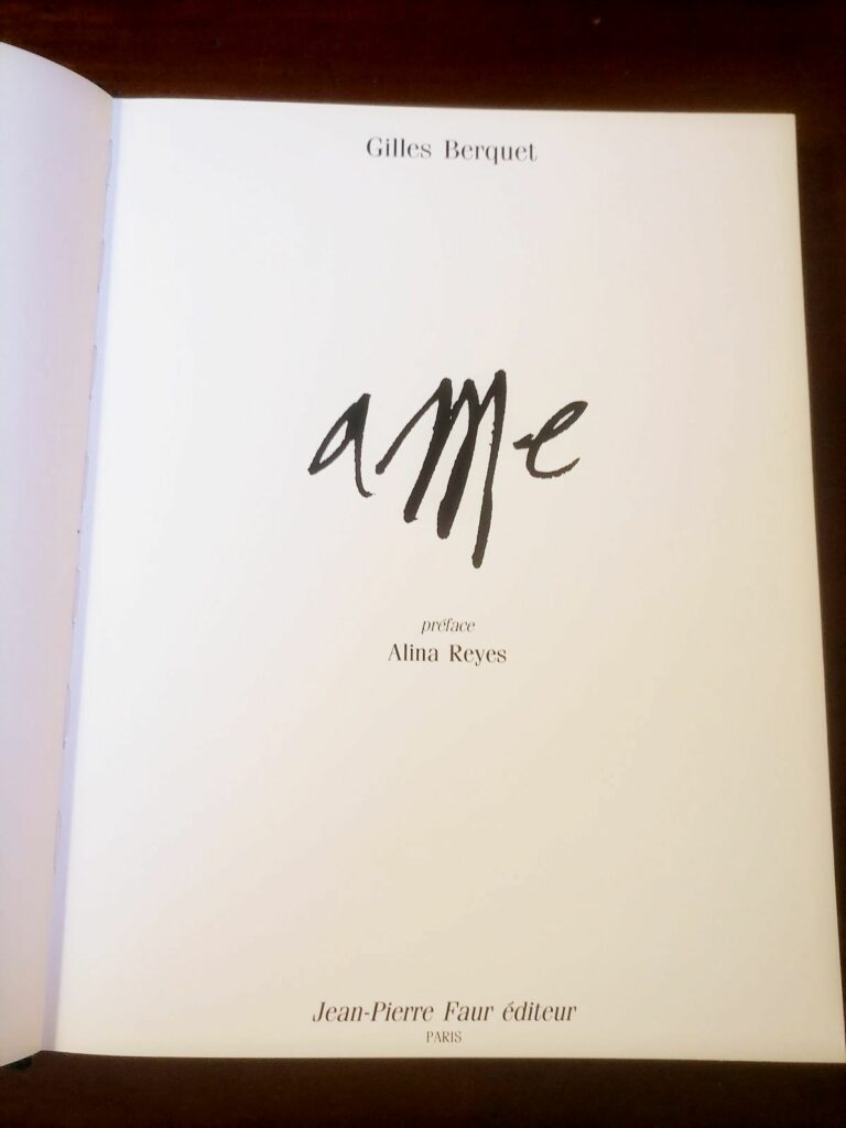 Pages de titre de la première édition (1992) du livre de photos érotiques et fétichistes de Gilles Barquet : Ame, aux éditions Jean-Pierre Faur