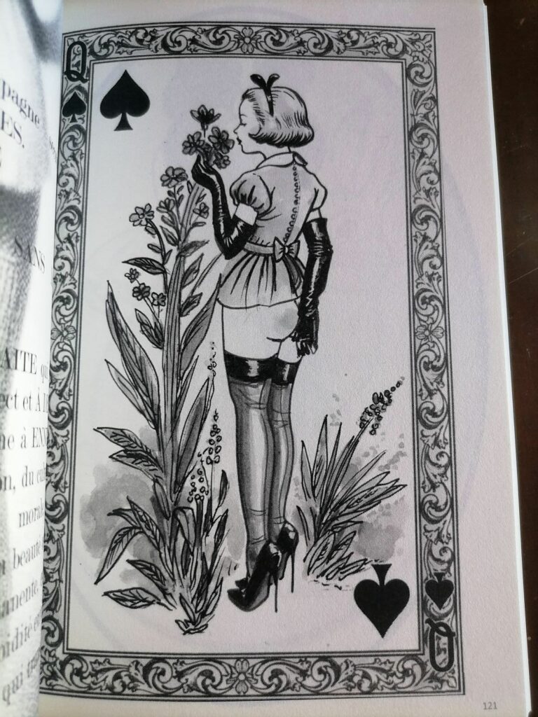 Dessin érotique et fétichiste de Hector Domiane pour Eros mécanique n°12 consacré à Alice au pays des merveilles