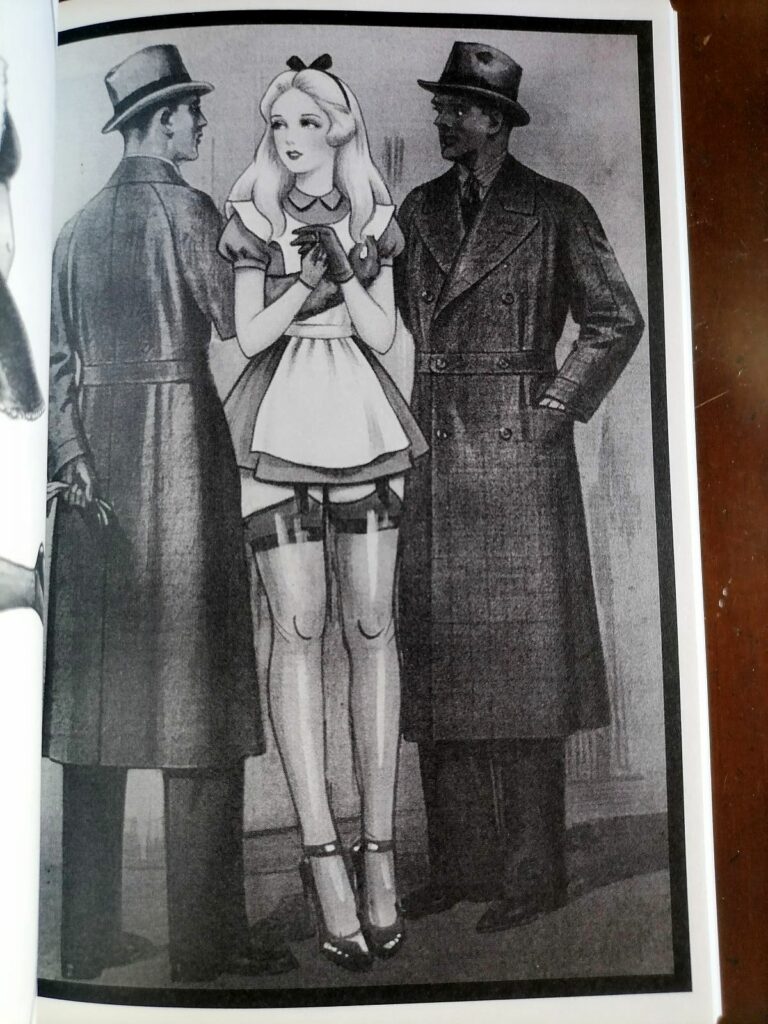 Dessin fétichiste de Hector Domiane pour Eros mécanique n°12 consacré à Alice au pays des merveilles