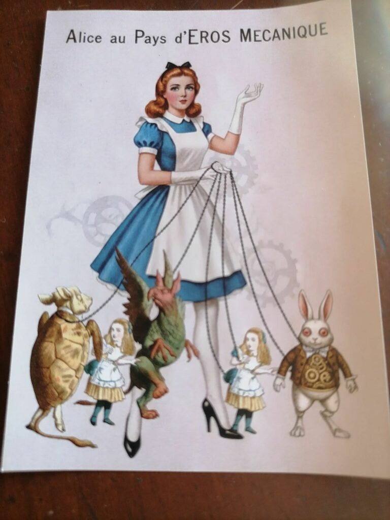 Dessin de Hector Domiane fournis avec sa revue Eros Mecanique consacrée à Alice aux pays des Merveilles