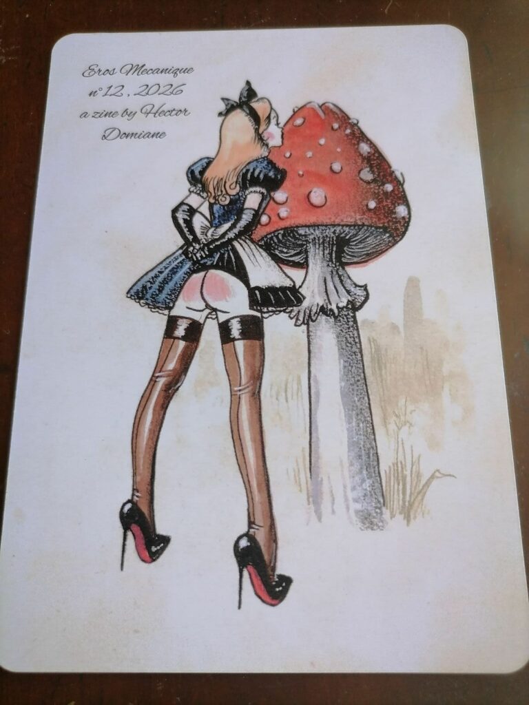 Dessin de Hector Domiane fournis avec sa revue Eros Mecanique consacrée à Alice aux pays des Merveilles