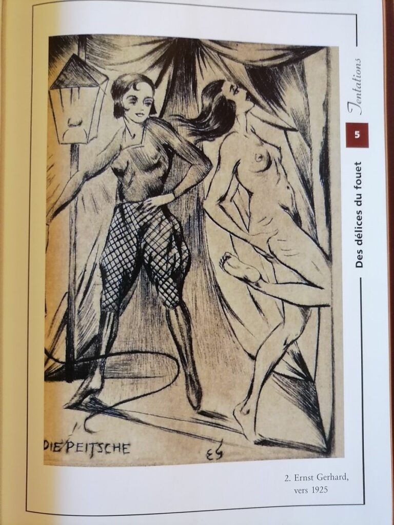 Illustration érotique de Ernst Gerhard dans le livre Le Sadomasochisme, par Hans-Jurgen Dopp aux éditions Parkston Press LTD, 2003