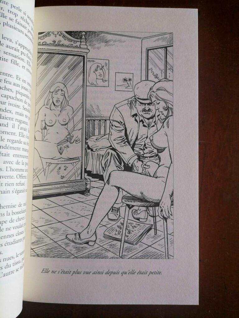 Illustration érotique de Chris pour le livre Une petite modèle lubrique, par Bernard Margeride, collection Les Aphrodisiaques, éditions Sabine Fournier