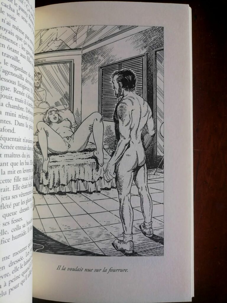 Dessin érotique de Chris pour le livre Une petite modèle lubrique, par Bernard Margeride, collection Les Aphrodisiaques, éditions Sabine Fournier