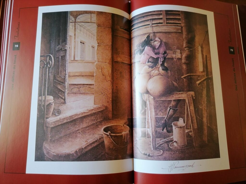 Dessin érotique de Poumeyrol dans le livre Le Sadomasochisme de Hans-Jurgen Dopp