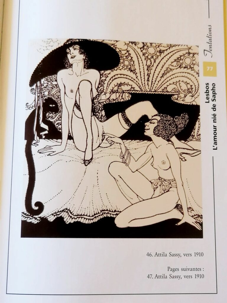 Dessin érotique de lesbiennes par Attila Sassy dans le livre Lesbos de Hans-Jurgen Dopp