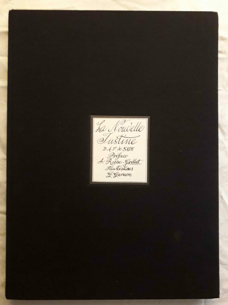 Couverture de l'adaptation en BD par Gilbert Garnon du livre érotique érotique de Sade La Nouvelle Justine
