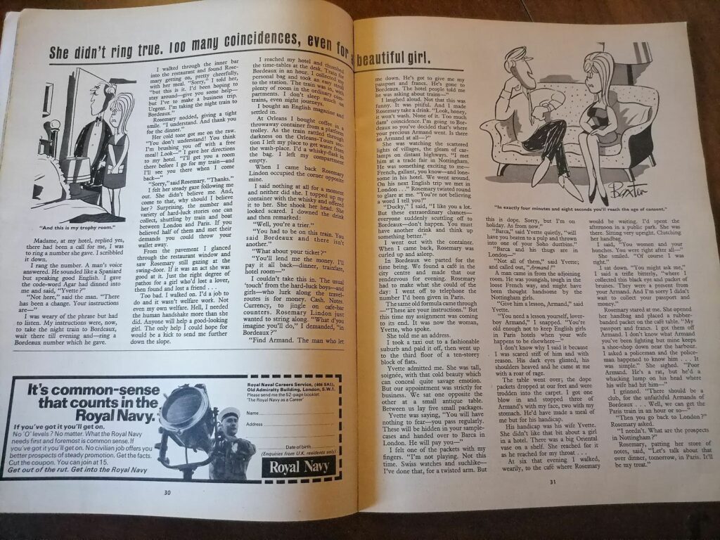 Extrait de la revue érotique esprit pin-up américaine Men Only de septembre 1967