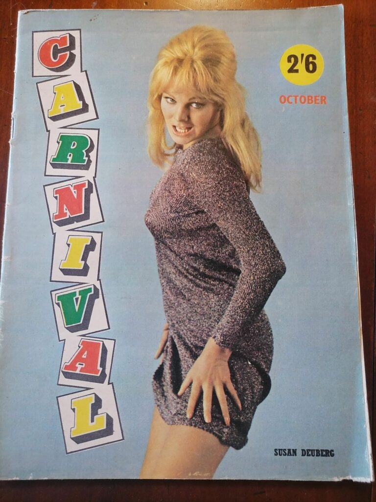Couverture de la revue érotique vintage esprit pin-up Carnival d'octobre 1966