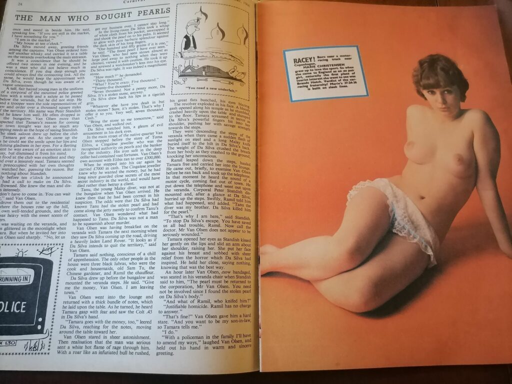 Extrait de la revue érotique vintage esprit pin-up Carnival d'octobre 1966