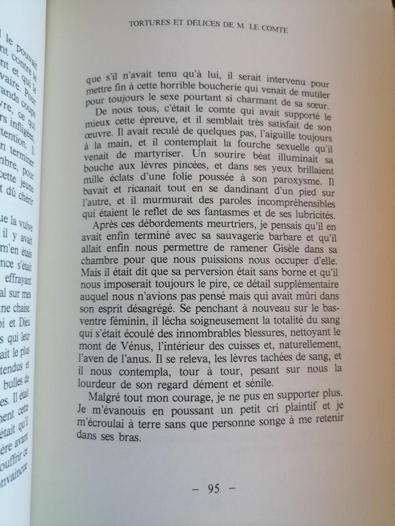 Extrait du roman pornographique BDSM Tortures et délices de monsieur le comte, par Marylin Durieux, éditions échos