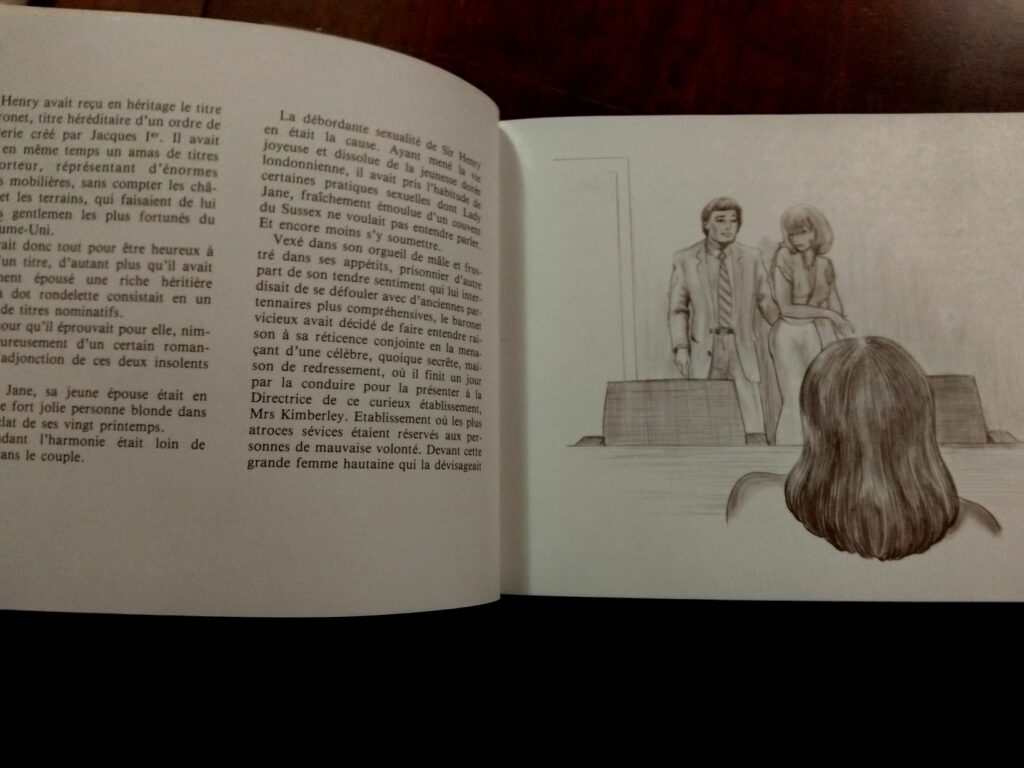 Dessin érotique de Jack Rhodes pour le livre érotique Punitions et dressage de Joss Marshall aux éditions Jet productions, 1981